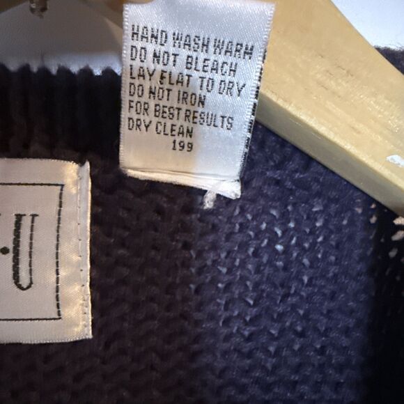 VTG‎ CHU Hand Knit Floral Womens Medium Sweater Grandmacore Garden Fall Artsy - Picture 7 of 10